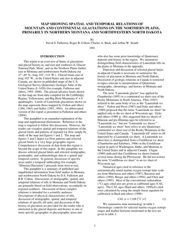 Glacial Limits East in Montana and Northwestern North Dakota (Lat in Adjacent Canada Is Necessary to Summarize the 47O–49O N., Long 102O–114O W.)