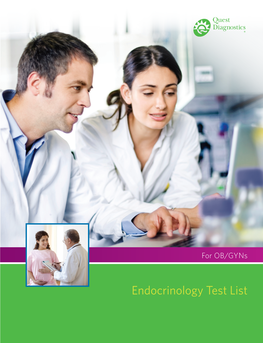 Endocrinology Test List Endocrinology Test List