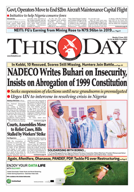 NADECO Writes Buhari on Insecurity, Insists on Abrogation of 1999