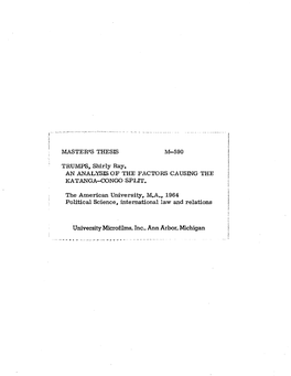 University Microfilms, Inc., Ann Arbor, Michigan an ANALÎSIS of the FACTORS