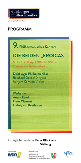 9. Philharmonisches Konzert DIE BEIDEN „EROICAS“ Mi 10