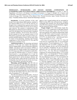 Mineralogy, Petrography, and Oxygen Isotopic Compositions of Ultrarefractory Inclusions from Carbonaceous Chondrites