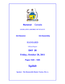 Nunavut Hansard 1429