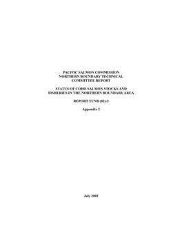 Pacific Salmon Commission Northern Boundary Technical Committee Report