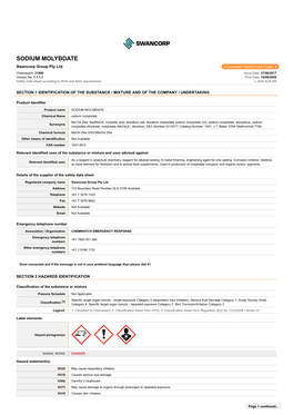 Sodium Molybdate