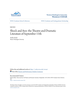 The Theatre and Dramatic Literature of September 11Th Mollie Boliek Western Washington University