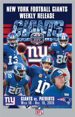 New York Football Giants Weekly Release