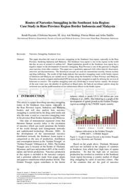 Routes of Narcotics Smuggling in the Southeast Asia Region: Case Study in Riau Province Region Border Indonesia and Malaysia