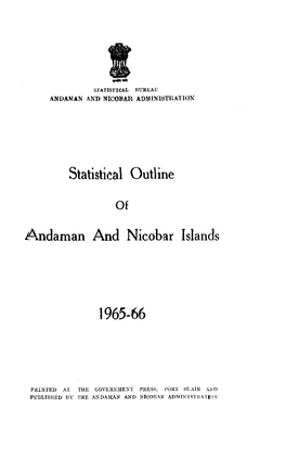 Statistical Outline Andaman and Nicobar Islands