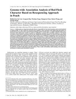 Genome-Wide Association Analysis of Red Flesh Character Based on Resequencing Approach in Peach