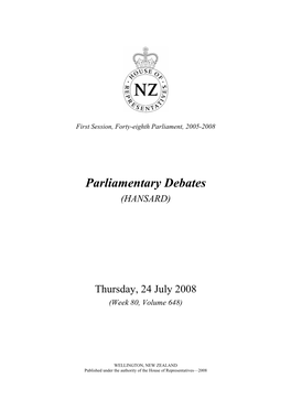 Parliamentary Debates (HANSARD)