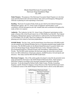 Rhode Island Hurricane Evacuation Study Hurricane Surge Inundation Maps July 2009