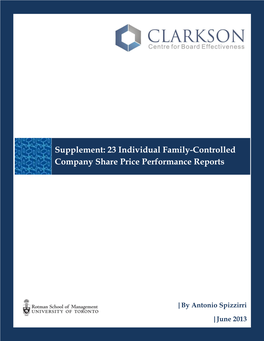 23 Individual Family-Controlled Company Share Price Performance Reports