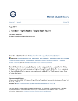 7 Habits of High Effective People Book Review