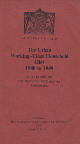 The Urban Working-Class Household Diet 1940-1949