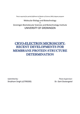 Recent Developments in the Field of Cryo-Electron