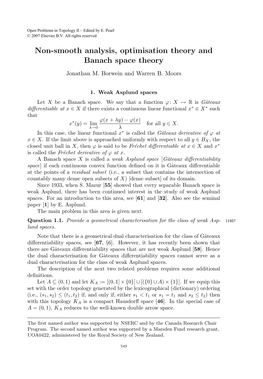 Non-Smooth Analysis, Optimisation Theory and Banach Space Theory