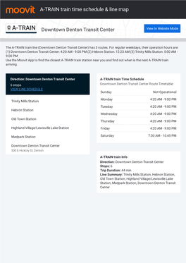 A-TRAIN Train Time Schedule & Line Route