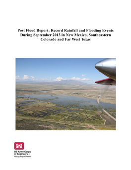 Post Flood Report: Record Rainfall and Flooding Events During September 2013 in New Mexico, Southeastern Colorado and Far West Texas