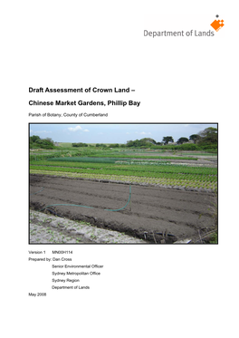 Draft Assessment of Crown Land – Chinese Market Gardens, Phillip