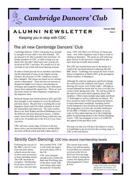 February 2006 Alumni Newsletter Issue 1 Keeping You in Step with CDC