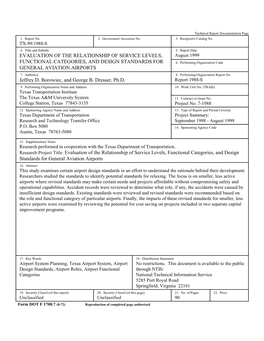 Evaluation Fo the Relationship of Service Levels, Functional