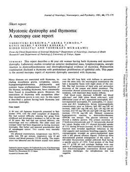 Myotonic Dystrophy and Thymoma: a Necropsy Case Report