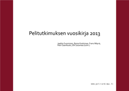 Pelitutkimuksen Vuosikirja 2013