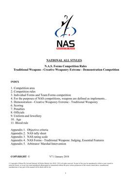 NAS Forms Competition Rules Traditional Weapons