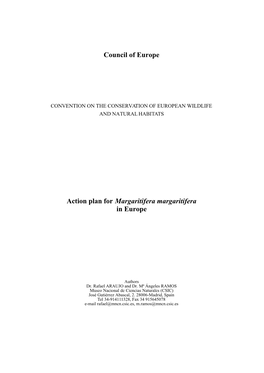 Action Plan for Margaritifera Margaritifera in Europe