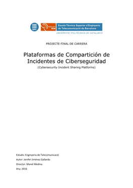 Plataformas De Compartición De Incidentes De Ciberseguridad