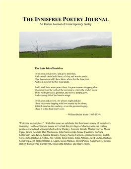 THE INNISFREE POETRY JOURNAL an Online Journal of Contemporary Poetry