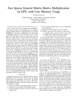 Fast Sparse General Matrix-Matrix Multiplication on GPU with Low