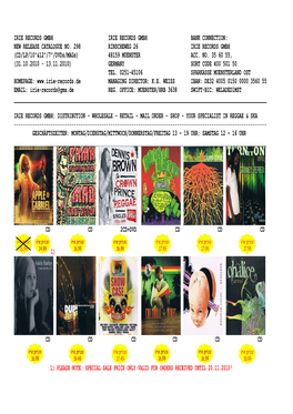 IRIE RECORDS New Release Catalogue 11-10 #1