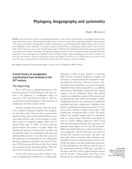 Phylogeny, Biogeography and Systematics