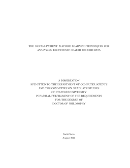 Machine Learning Techniques for Analyzing Electronic Health Record Data
