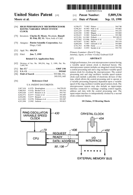 United States Patent (19) 11 Patent Number: 5,809,336 Moore Et Al