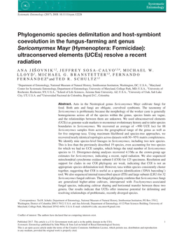 Phylogen¬Omic Species Delimitation and Host-Symbiont Coevolution In