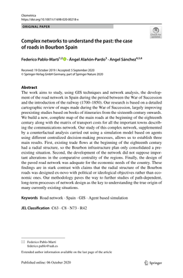Complex Networks to Understand the Past: the Case of Roads in Bourbon Spain
