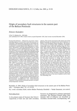 Origin of Secondary Fault Structures in the Eastern Part of the Balkan Peninsula