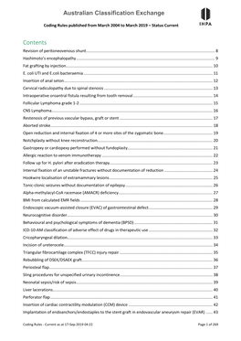 Coding Rules Published from March 2004 to March 2019 – Status Current