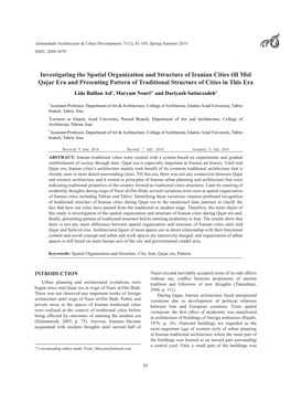 Investigating the Spatial Organization and Structure of Iranian Cities Till