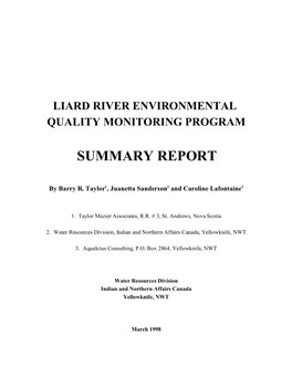 Liard River Summary Report