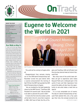 Eugene to Welcome the World in 2021