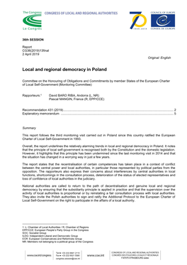 Local and Regional Democracy in Poland