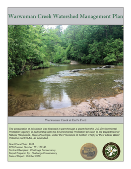 Warwoman Creek Watershed Management Plan