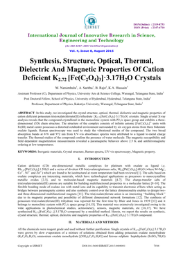 Fe(C2O4)3]·3.17H2O Crystals