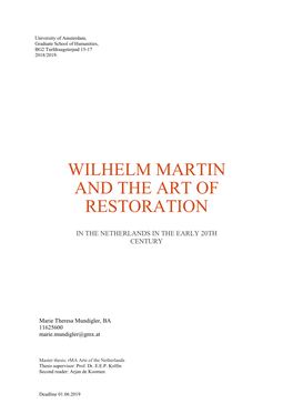 Wilhelm Martin and the Art of Restoration