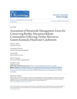 Assessment of Streamside Management Zones