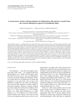 A Recent Survey of Bats with Descriptions of Echolocation Calls and New Records from the Western Himalayan Region of Uttarakhand, India